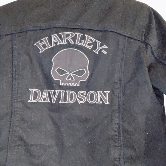 Harley Davidson Fully Lined Zip Up Denim Jacket Size XS - Picture 7 of 8